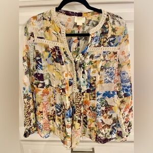Maeve Multicolor Patchwork Blouse